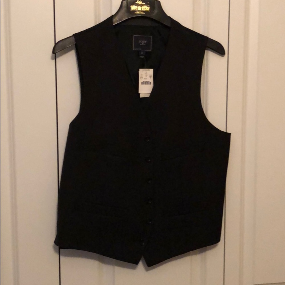 J Crew black four pocket vest